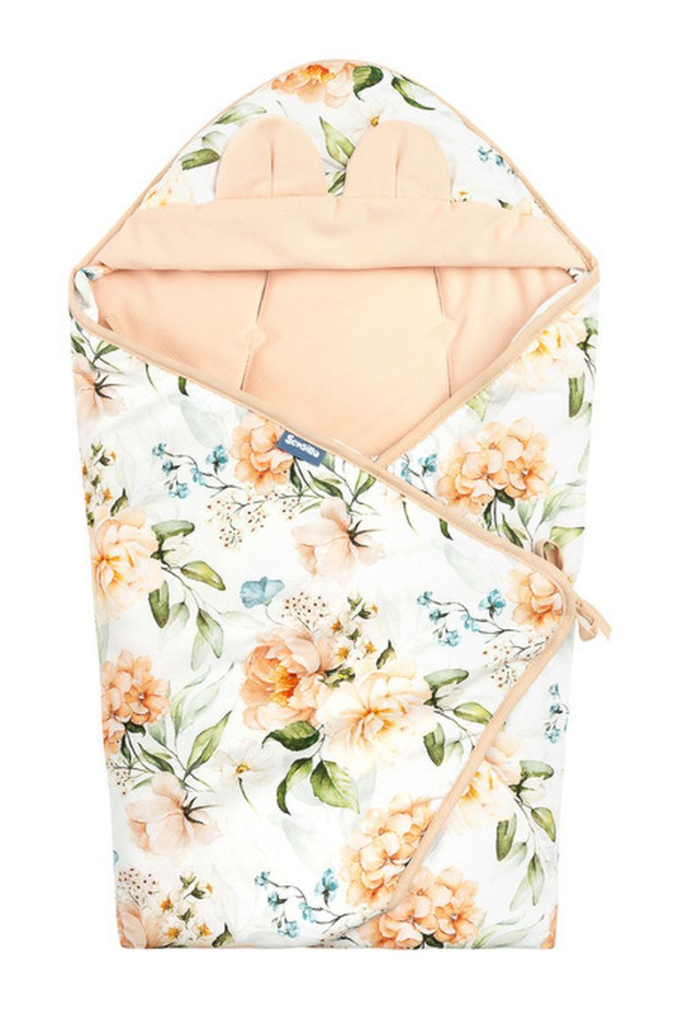 Sensillo, Velvet XL, otulacz do fotelika, piwonia brzoskwiniowy