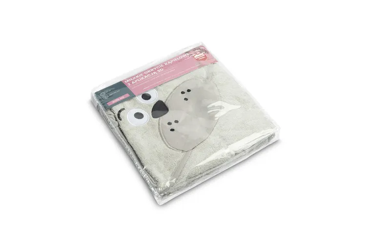 Sensillo, Water Friends, okrycie kąpielowe, miś, grey, 100-100 cm