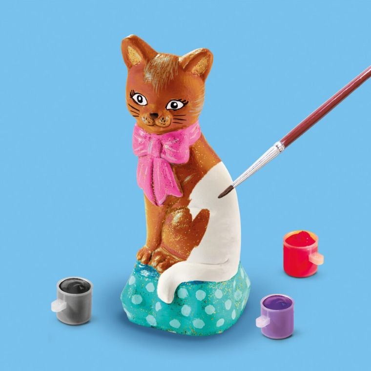 SES Creative, odlewy gipsowe z farbami, kot, zestaw kreatywny