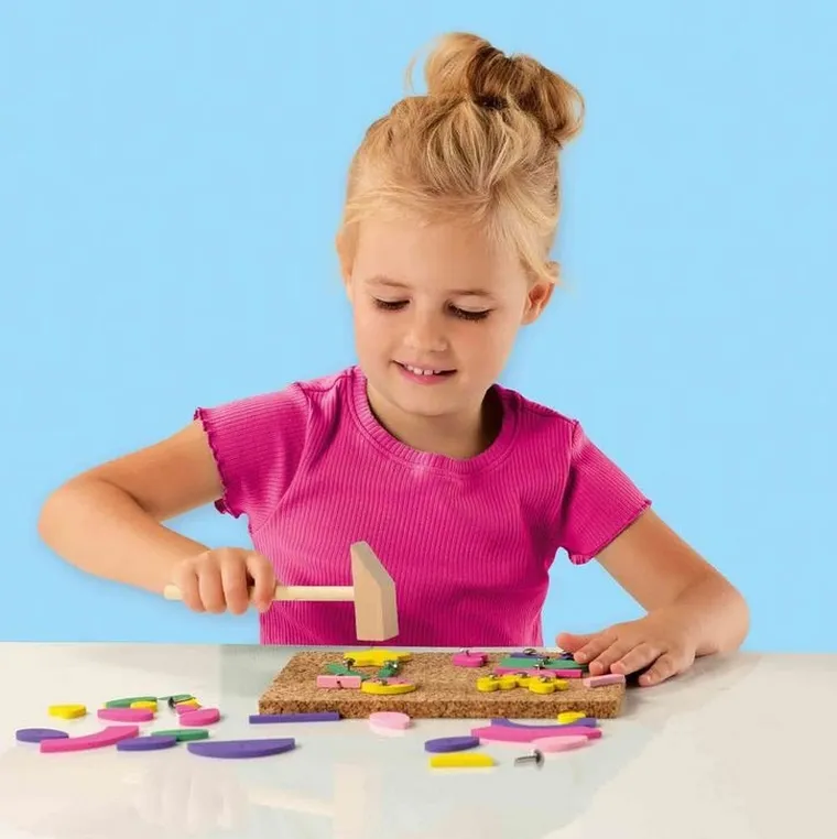 SES Creative, tablica korkowa z młotkiem, zestaw kreatywny