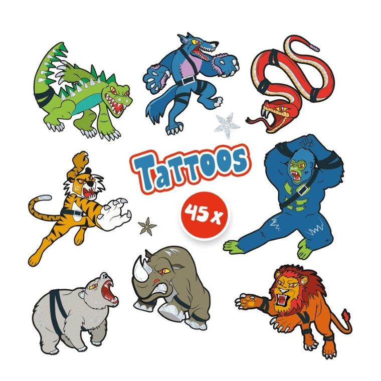 SES Creative, tatuaże dla dzieci, wojownicze zwierzęta