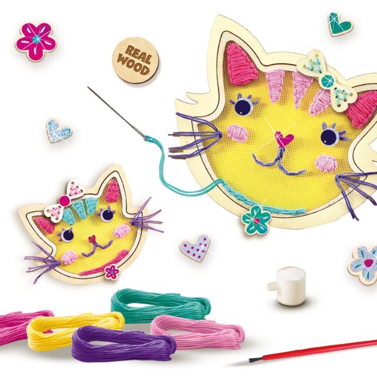 SES Creative, zestaw do haftowania, kotki