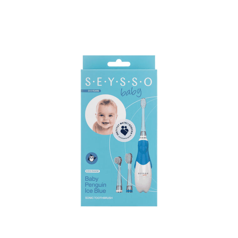 Seysso, Baby Penguin, szczoteczka soniczna dla dzieci, Ice Blue, 0-3 l.