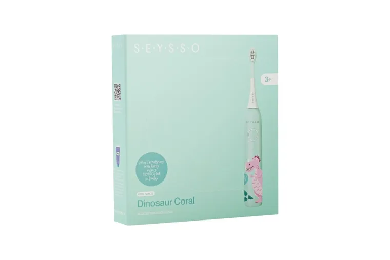 Seysso, Kids, Dinosaur, szczoteczka soniczna, coral, 3l+