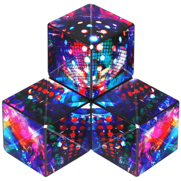 Shashibo, kostka magnetyczna, łamigłówka, Disco Plaid
