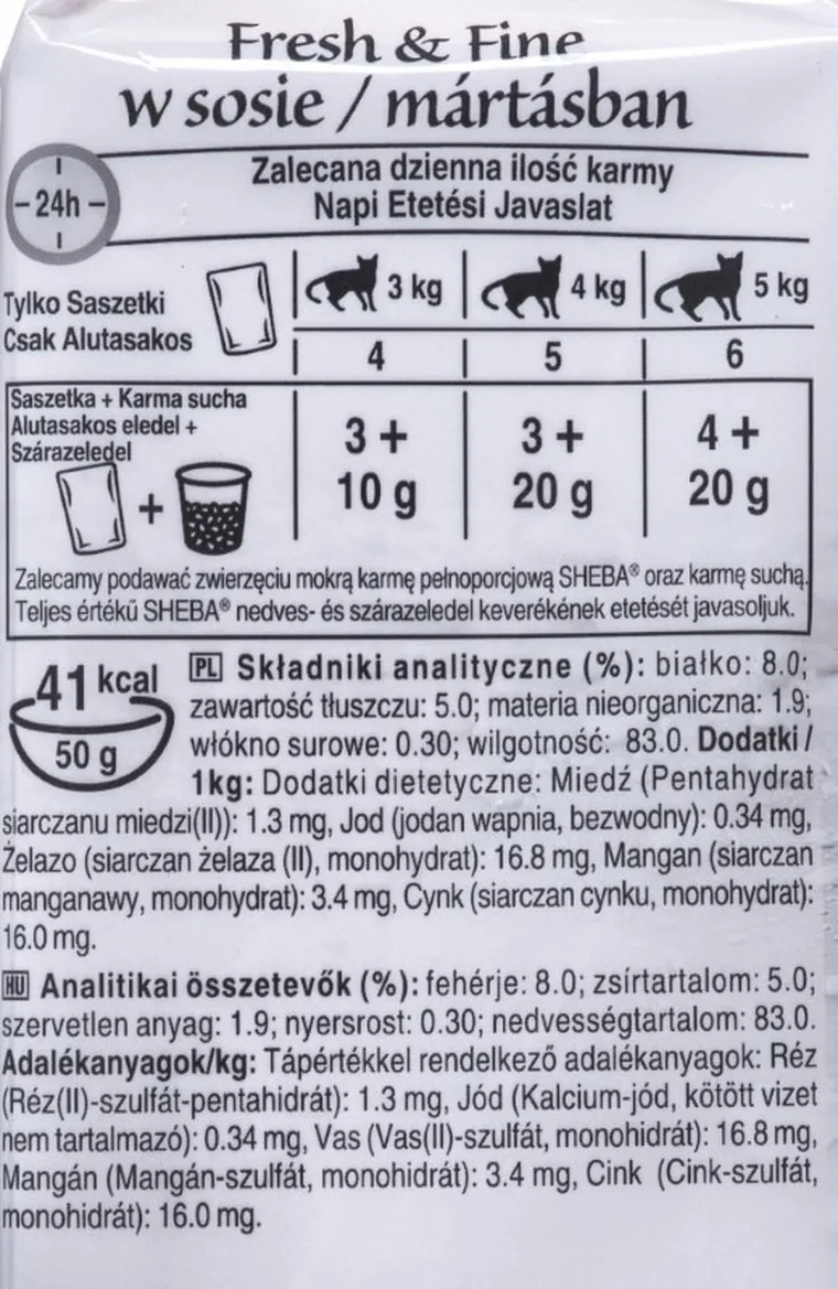 Sheba, Mini, saszetka z mokrą karmą dla kota, mięsna, 6-50g