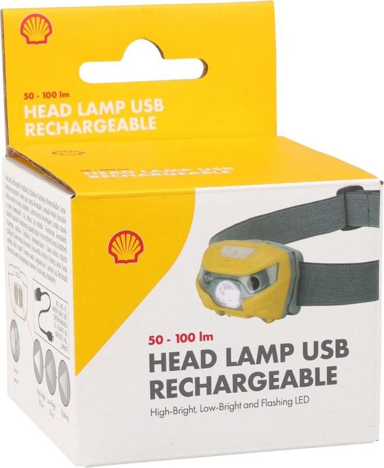 Shell, latarka czołowa LED, USB, z kablem