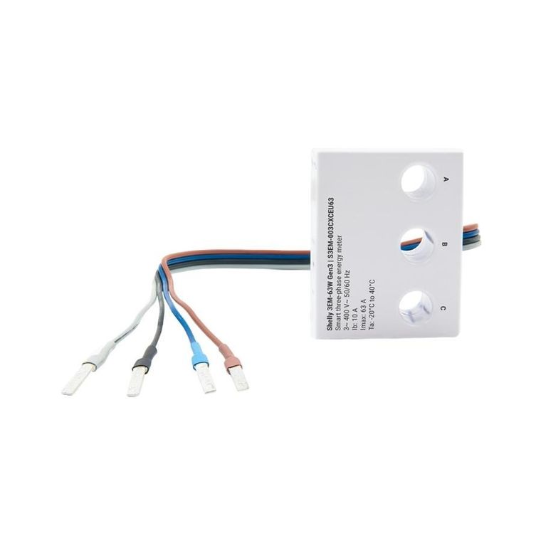 Shelly, 3EM-63W Gen3, kompaktowy licznik energii