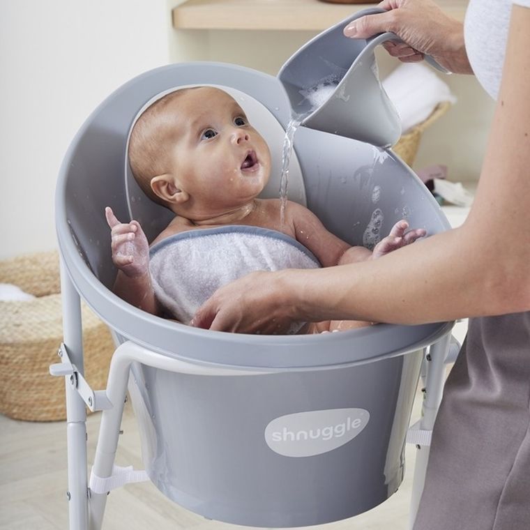 Shnuggle, kubek do mycia głowy dziecka, pebble grey