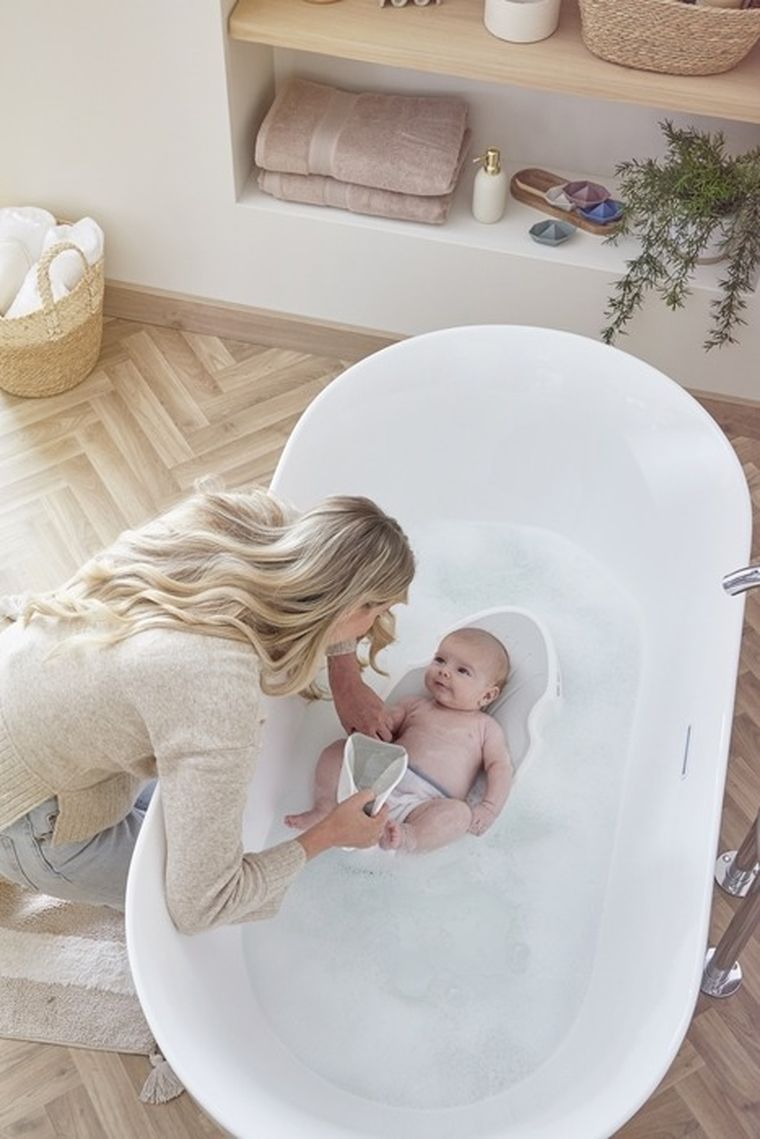 Shnuggle, leżaczek do kąpieli noworodka, eucalyptus