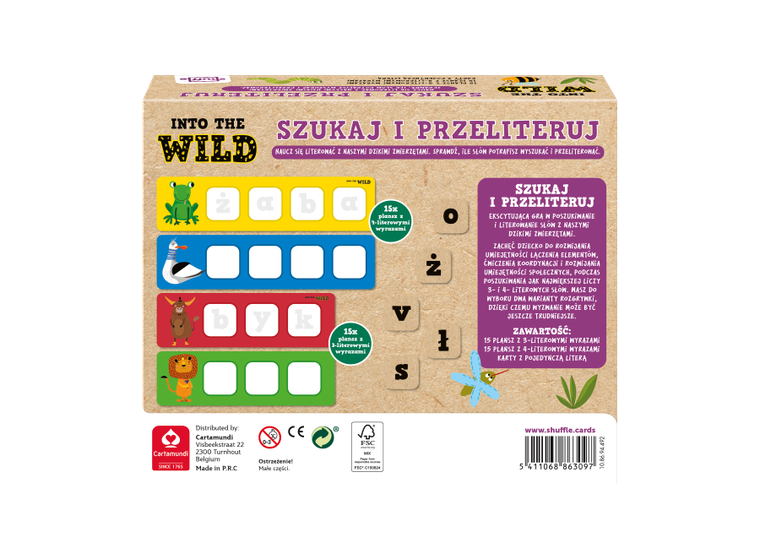 Shuffle, Into the Wild, Szukaj i przeliteruj, gra edukacyjna