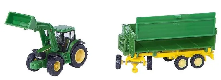 Siku, Traktor John Deere z przyczepą i ładowarką, model pojazdu, 1843