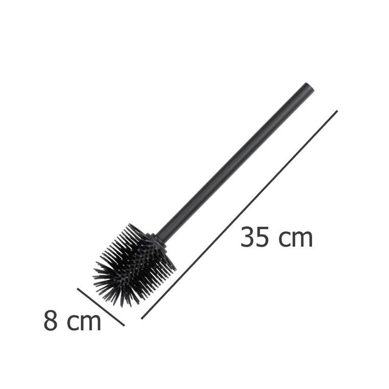 Silikonowa szczotka wc, Ø 8 cm, czarna