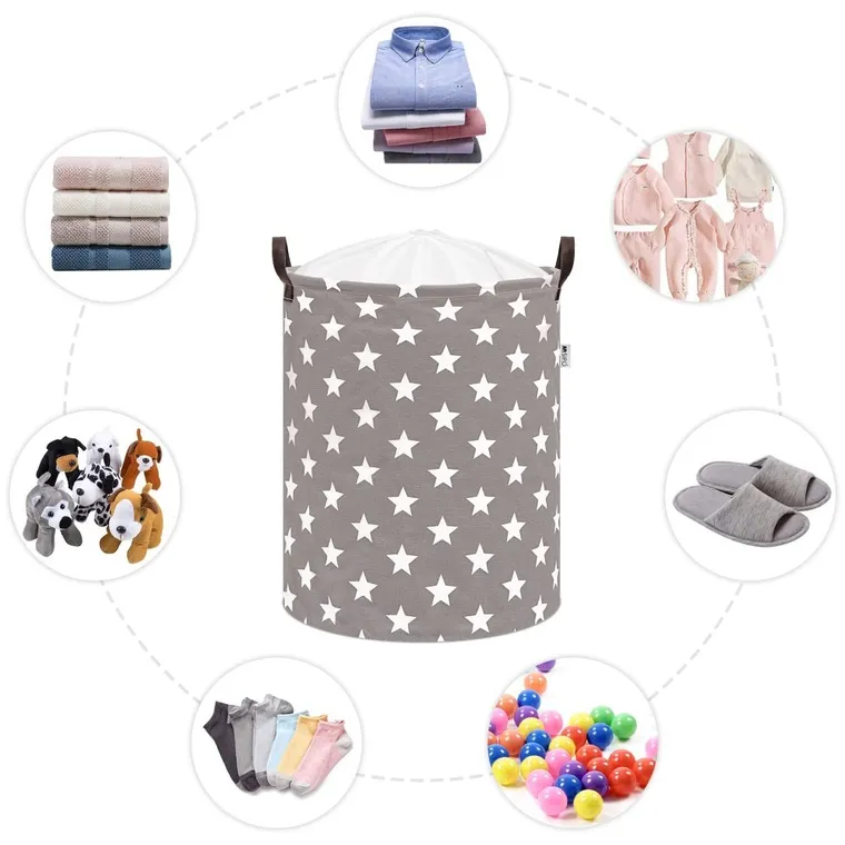Sipo, kosz na zabawki XL, bawełniany, wodoodporny, zamykany na ściągacz, Gwiazdki