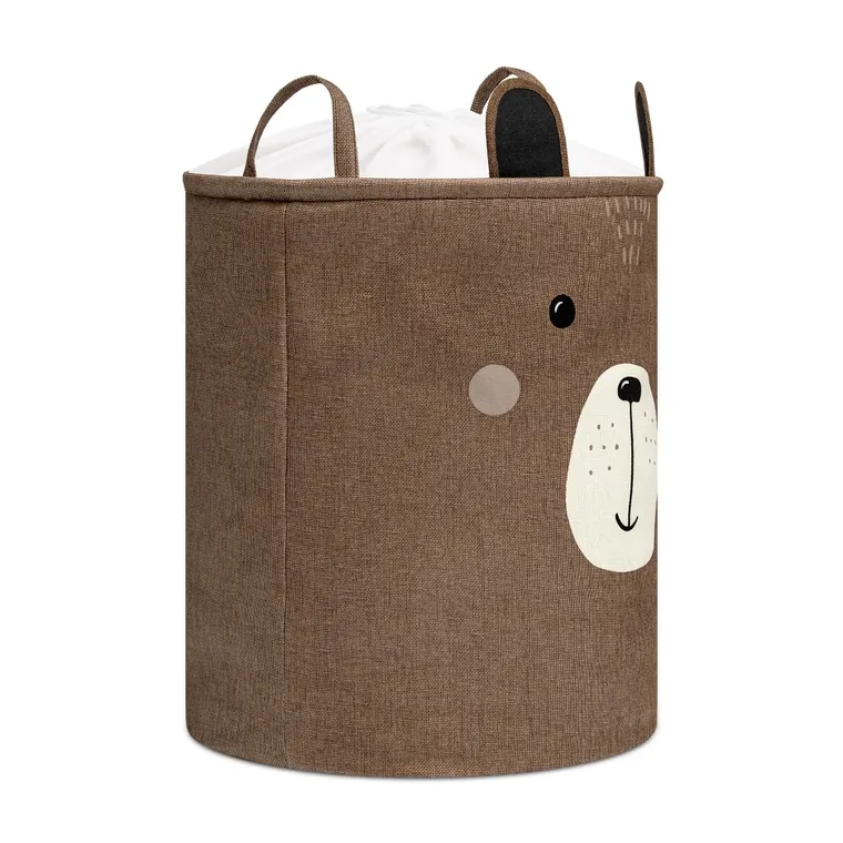 Sipo, kosz na zabawki XXL, wersja premium, zamykany na ściągacz, Brązowy miś