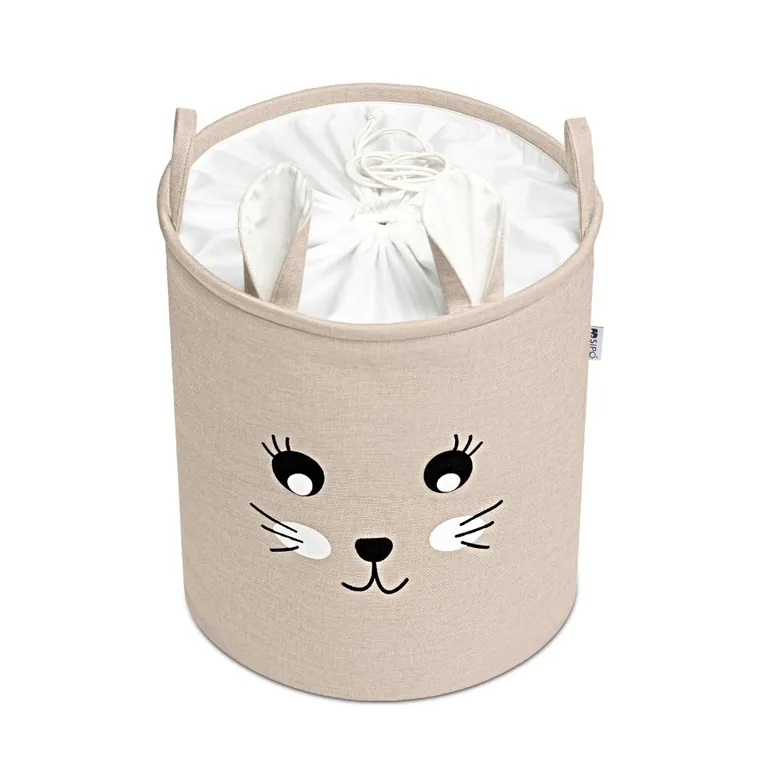 Sipo, kosz na zabawki XXL, wersja premium, zamykany na ściągacz, Królik