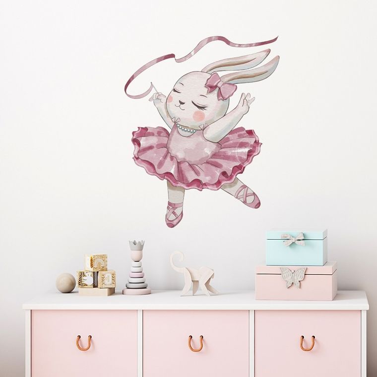 Sipo, naklejki na ścianę do pokoju dziecięcego, Króliczek Baletnica