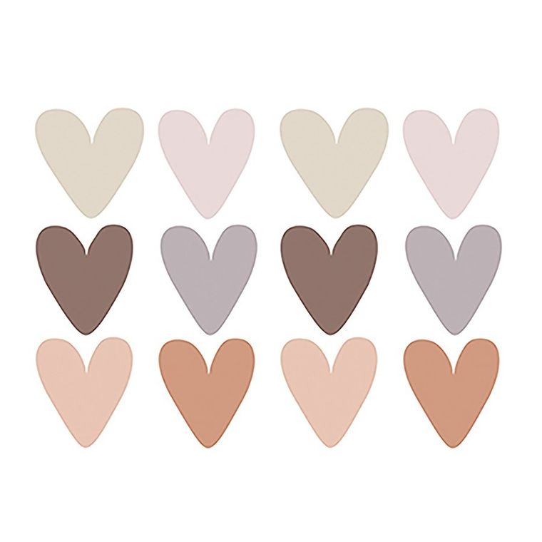 Sipo, naklejki na ścianę do pokoju dziecięcego, Serca boho