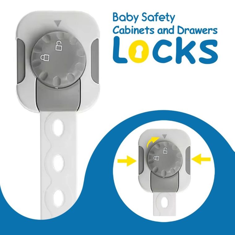 Sipo, zestaw zabezpieczeń do szaf i szuflad z funkcją smart lock, 6 szt.