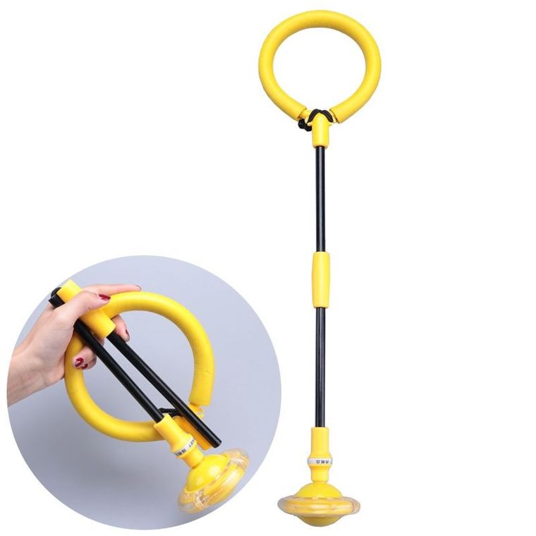 Skakanka, hula hop na nogę, składana, żółta