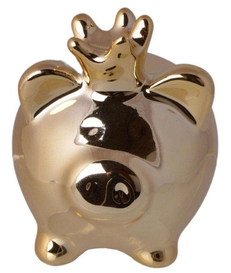 Skarbonka świnka, złota mini, 5.5-5.5-4.5 cm