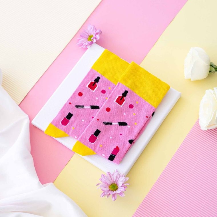 Skarpetki damskie, różowe, Adrian