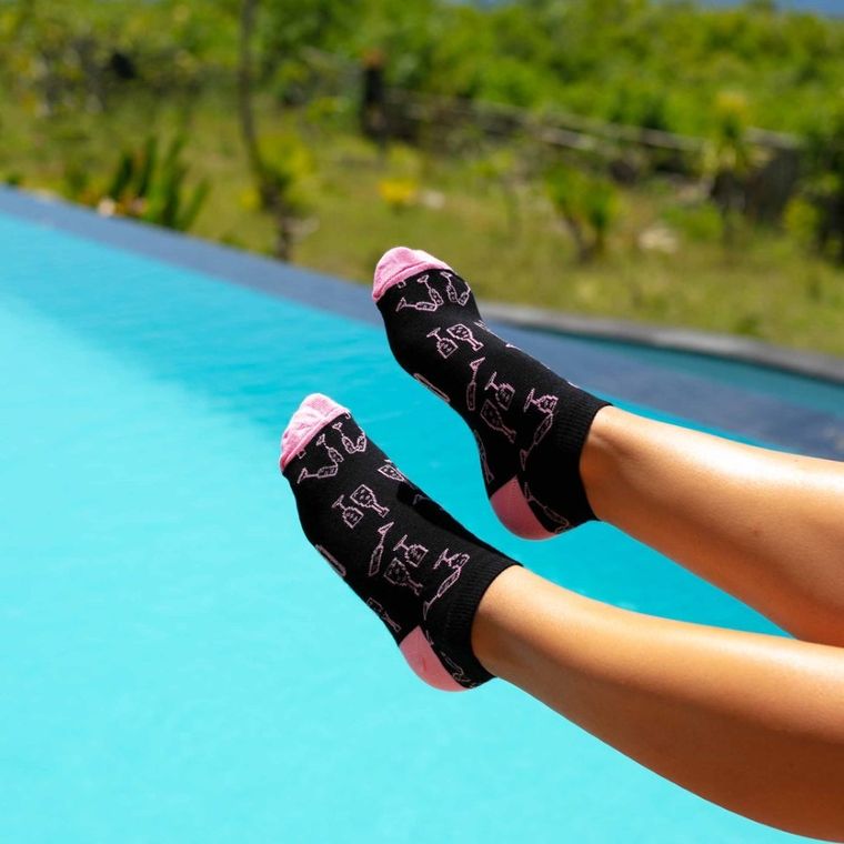 Skarpetki damskie, stopki, czarne, Adrian