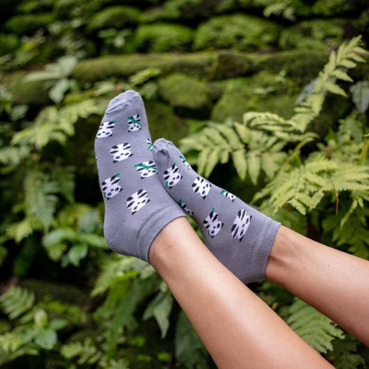 Skarpetki damskie, stopki, szare, Adrian