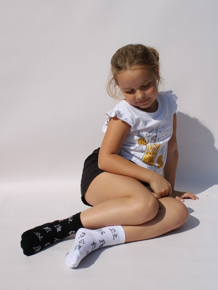 Skarpetki dziecięce, czarno-białe, Milusie