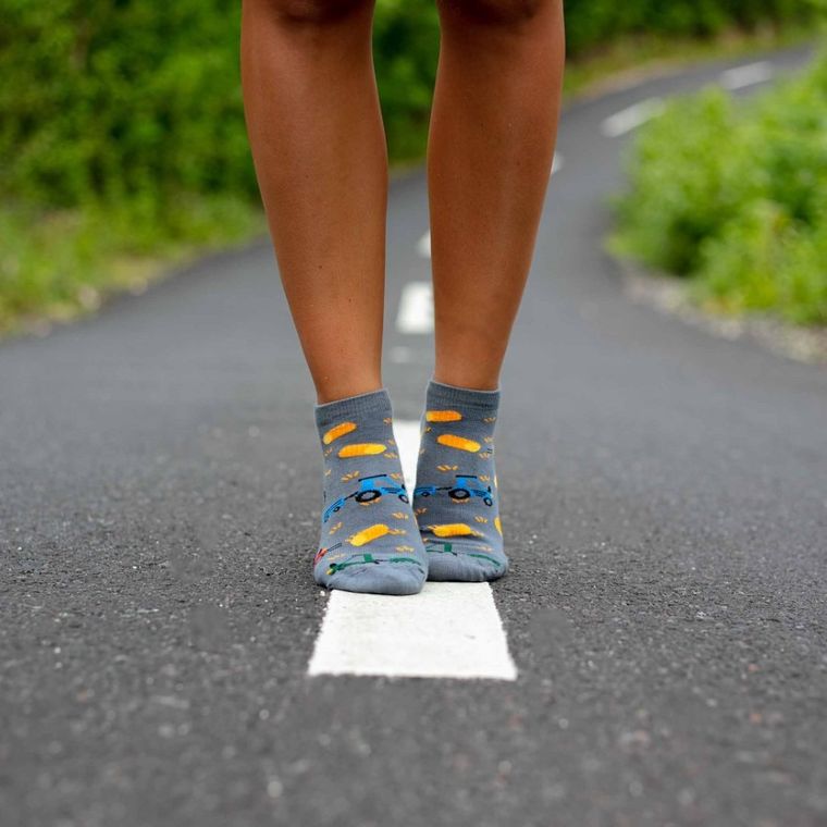 Skarpetki męskie, stopki, szare, Adrian