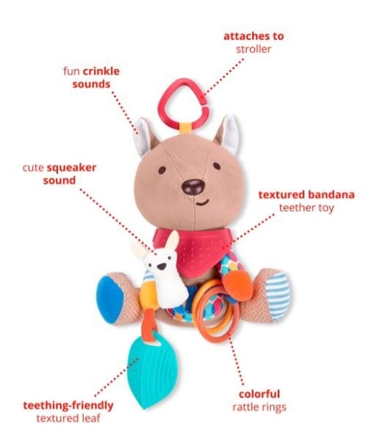 Skip Hop, Bandana Buddies, Kangur, zabawka niemowlęca z gryzakiem, zawieszka