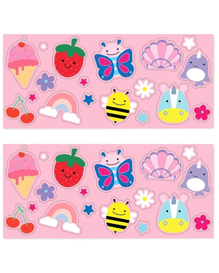 Skip Hop, butelka ze stali nierdzewnej z naklejkami, różowa, 380 ml