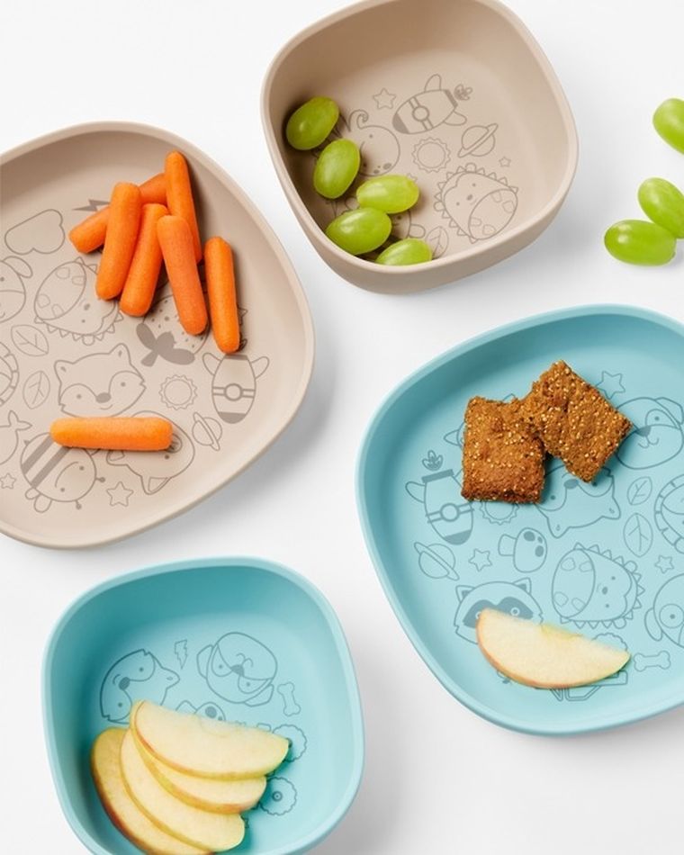 Skip Hop, miska dla dziecka, silikonowa, squad blue