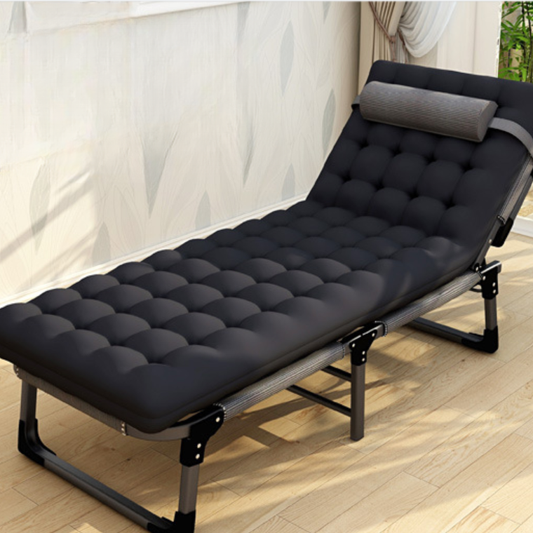 Składane łóżko turystyczne, czarne