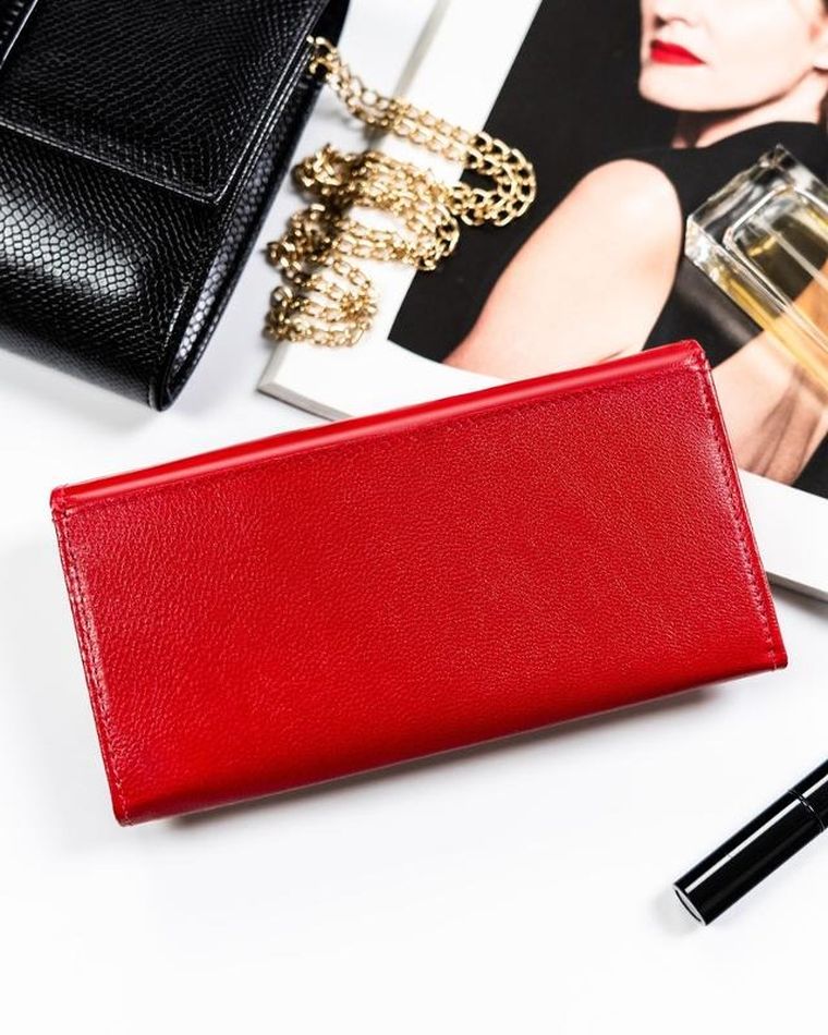 Skórzany portfel damski na zatrzask, 4U Cavaldi