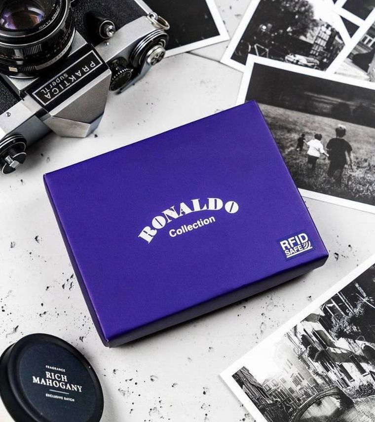 Skórzany portfel męski w średnim rozmiarze, Ronaldo