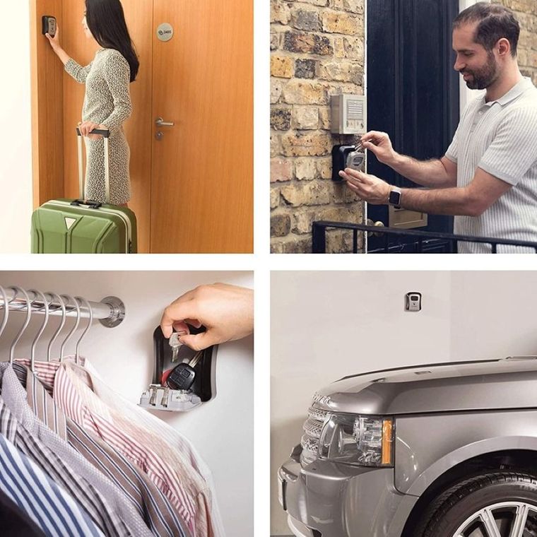 Skrzynka na klucze zamykana na szyfr, żółta