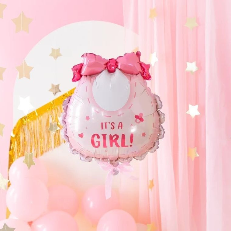 Śliniak, Its a Girl, balon foliowy, różowy