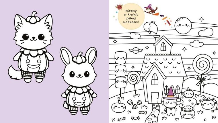 Słodkie straszaki. Kolorowanka Kawaii