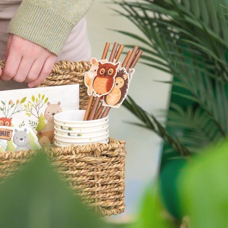 Słomki papierowe, leśni przyjaciele, 6 szt.