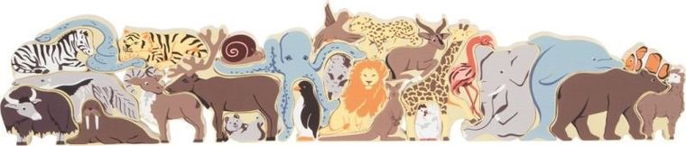 Small Foot, alfabet dzikie zwierzęta, drewniane puzzle