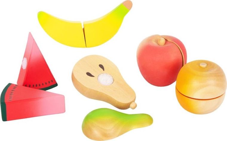 Small Foot, drewniane owoce do krojenia z deską kuchenną