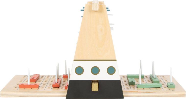 Small Foot, statki, drewaniana gra strategiczna