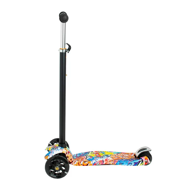Smiki, 3-kołowa hulajnoga ze świecącymi kołami LED, graffiti
