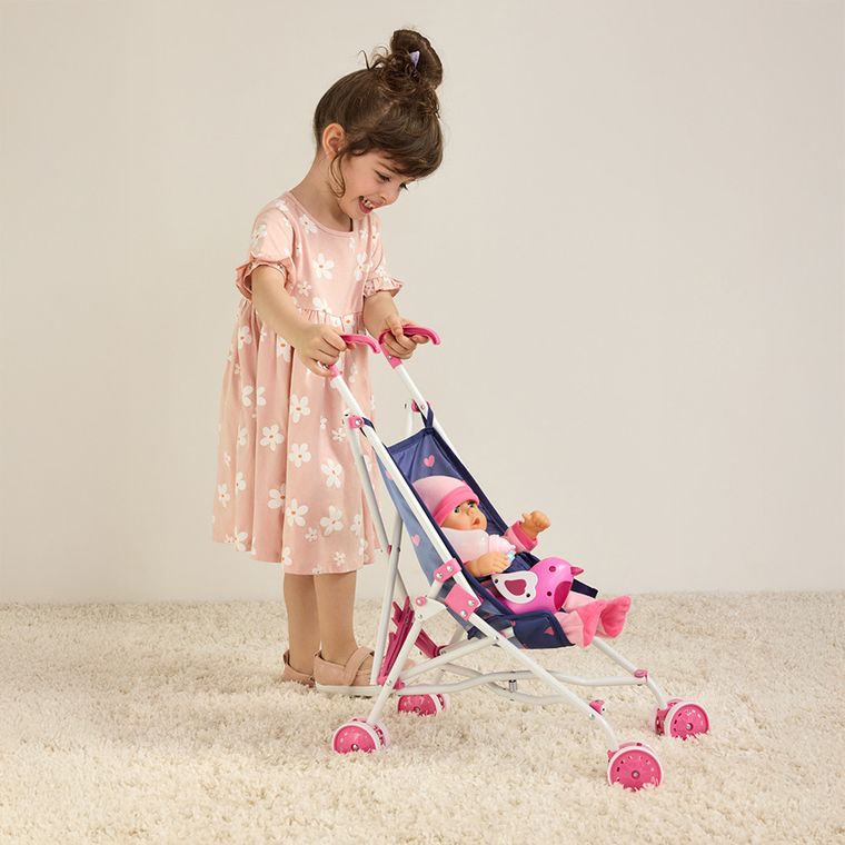 Smiki, Anna, interaktywna lalka bobas z akcesoriami i pozytywką, 40 cm