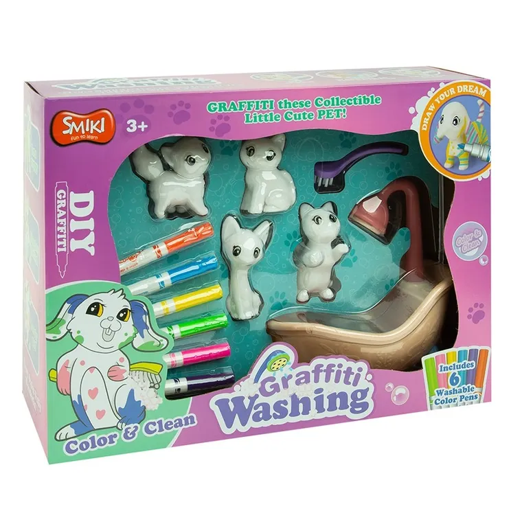 Smiki, Color & Clean, Kotki, zmywalne figurki do malowania