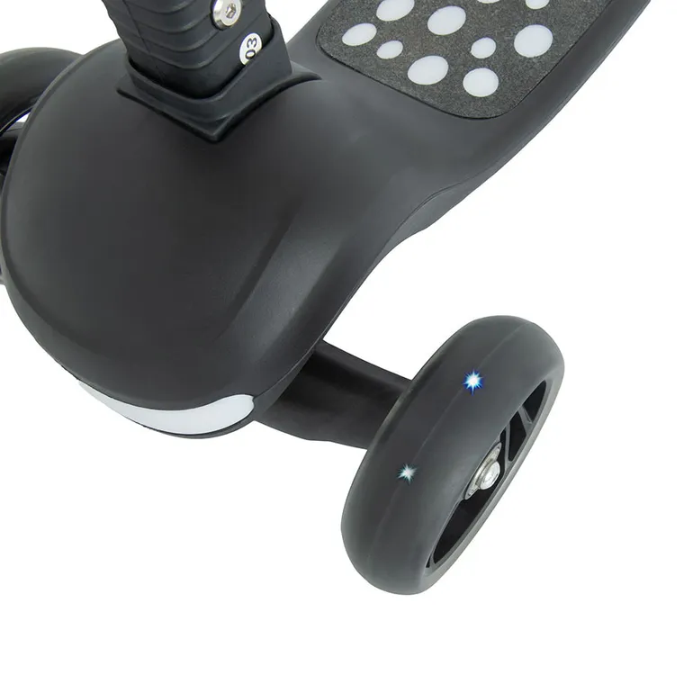 Smiki, hulajnoga 3-kołowa, światła LED, czarna