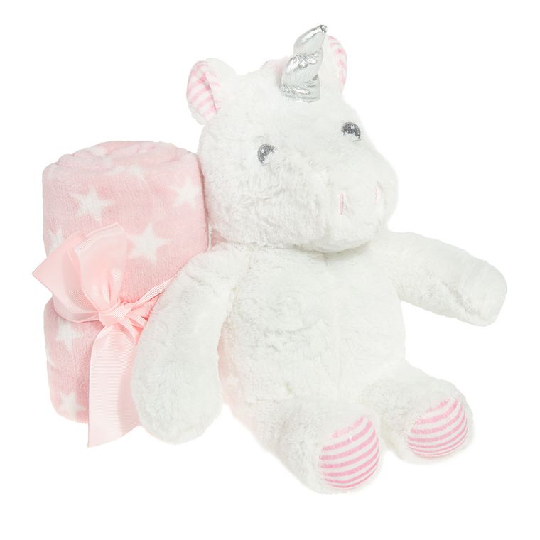 Smiki, Jednorożec, koc, różowy, gwiazdki, 75-90 cm