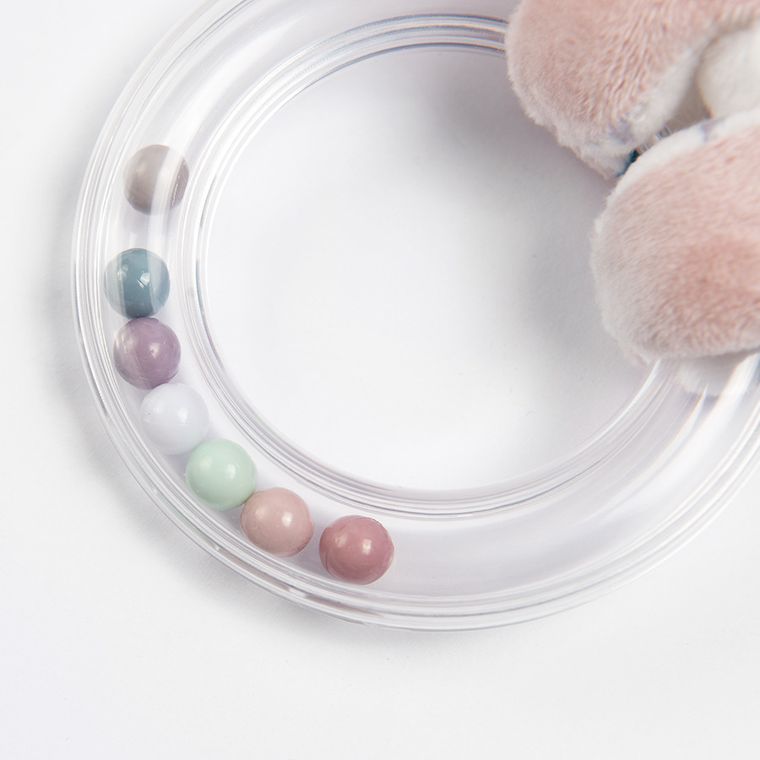 Smiki, Jeleń, grzechotka z maskotką, różowa