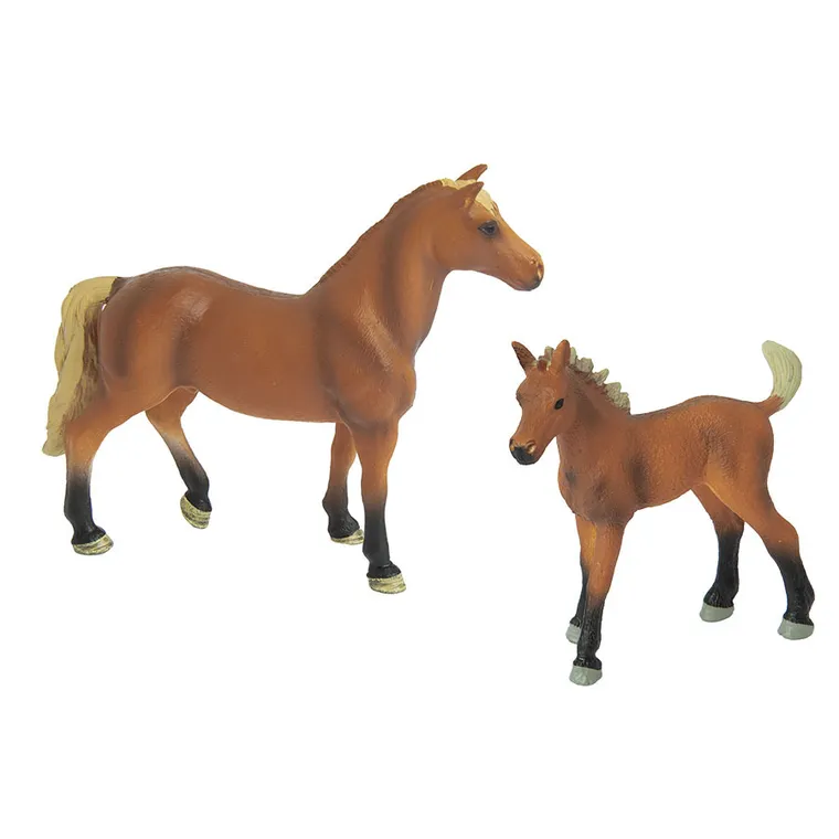 Smiki, Konie w zagrodzie, brązowe, zestaw figurek, 2 szt.